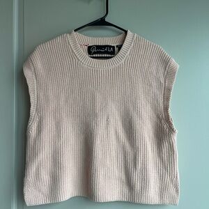 Women's Light Pink Knit Sleeveless Sweater